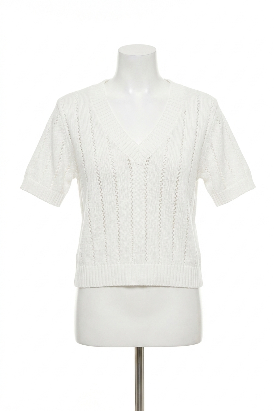 NEW CENTRAL PARK WEST kendall tencel twofer blouse in ivory denim blue